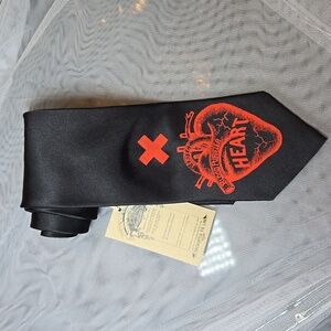 Cyberoptix The Lab Anatomical Silk Heart Necktie Heart Attack Gothic Tie